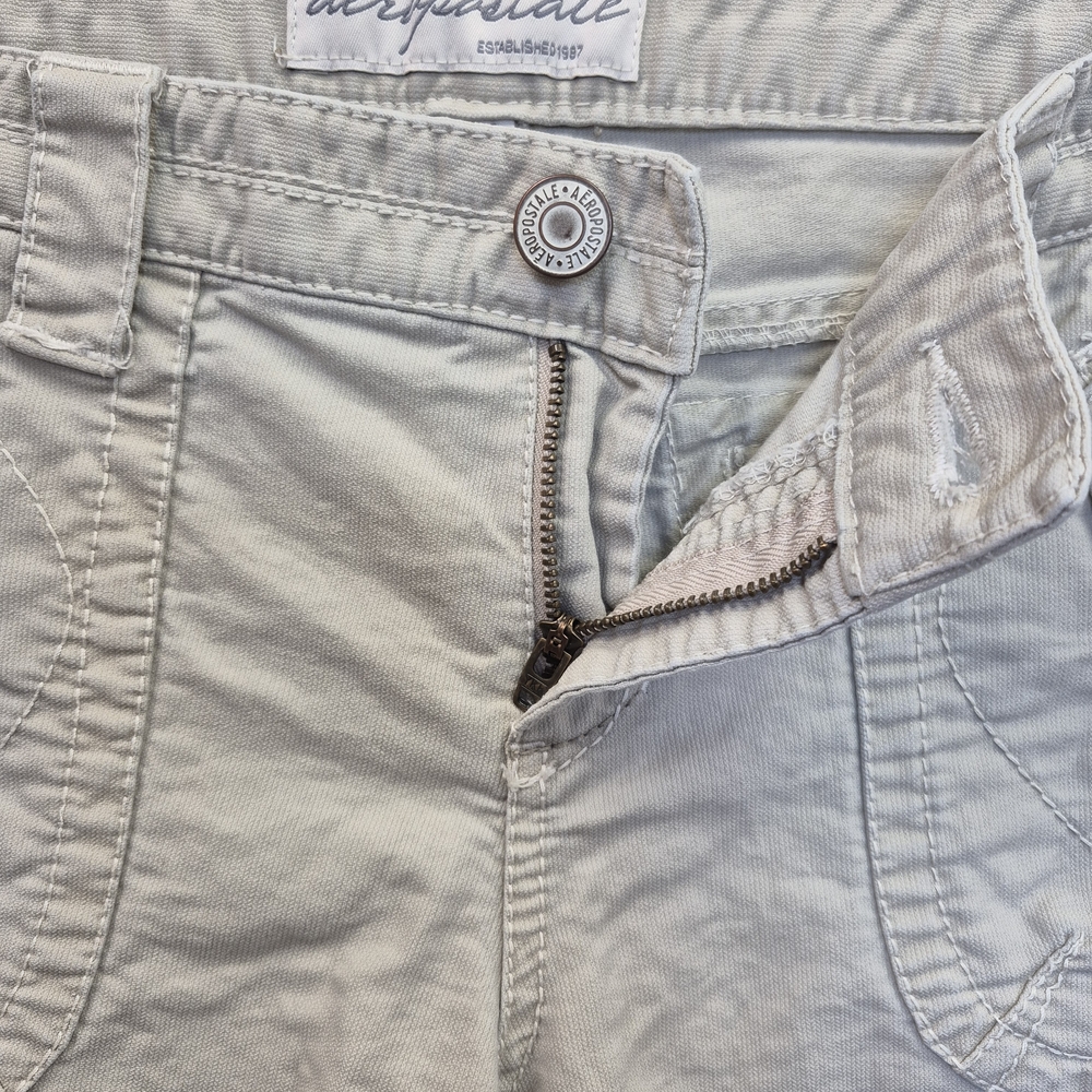 Real Y2K Aeropostale Cargo Pants Beige Low Rise 9/10 - Picture 2 of 6